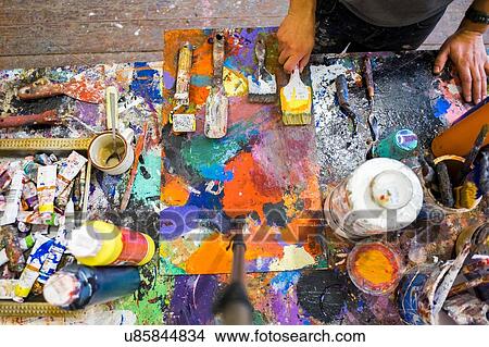 Artist in his studio View Large Photo Image Picture - Artist in his studio. Fotosearch