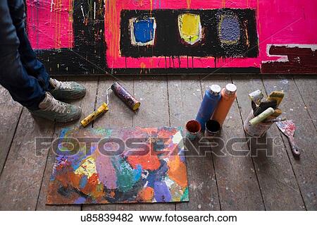 Artist in his studio View Large Photo Image Stock Image - Artist in his studio. Fotosearch