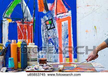 Artist in his studio View Large Photo Image Stock Photography - Artist in his studio. Fotosearch