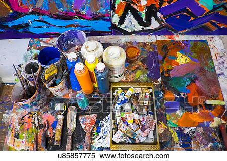 Stock Photography - Artist's material and tools. Fotosearch