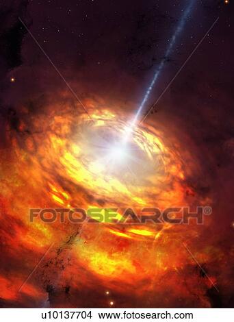 Stock Illustration - Artwork of an Active Galactic Nucleus. Fotosearch