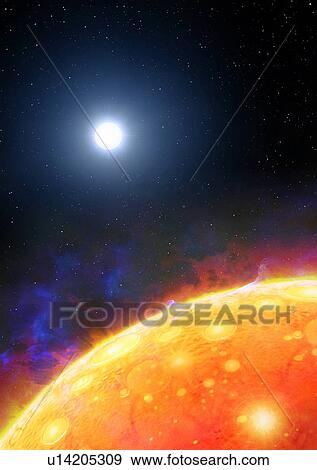 Artwork of molten planet Kepler 70b View Large Illustration Stock Illustration - Artwork of molten planet Kepler 70b. Fotosearch
