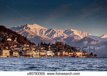 Stock Photography - Belgirate, Lake Maggiore, Piedmont, Lombardy, Italy. Fotosearch