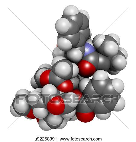 Stock Image - Cabazitaxel cancer drug molecule. Fotosearch