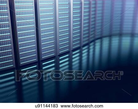 Stock Image - Computer server room. Fotosearch