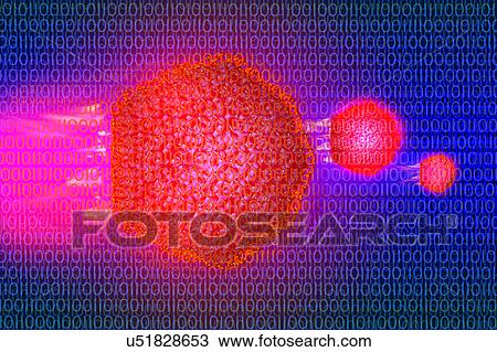 Drawing - Computer Virus, illustration. Fotosearch