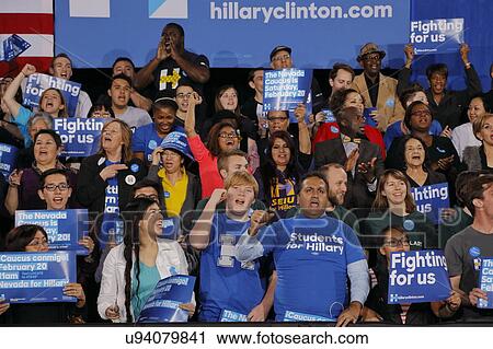 Crowd of supporters for Democratic Presidential Candidate Hillary Clinton Campaigns In Las Vegas, Nevada View Large Photo Image Stock Image - Crowd of supporters for Democratic Presidential Candidate Hillary Clinton Campaigns In Las Vegas, Nevada. Fotosearch