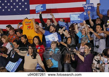 Crowd of supporters for Democratic Presidential Candidate Hillary Clinton Campaigns In Las Vegas, Nevada View Large Photo Image Stock Image - Crowd of supporters for Democratic Presidential Candidate Hillary Clinton Campaigns In Las Vegas, Nevada. Fotosearch