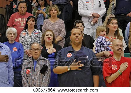 Picture - Crowds for US Senator Ted Cruz Campaigns in Las Vegas before Republican Nevada Caucus. Fotosearch