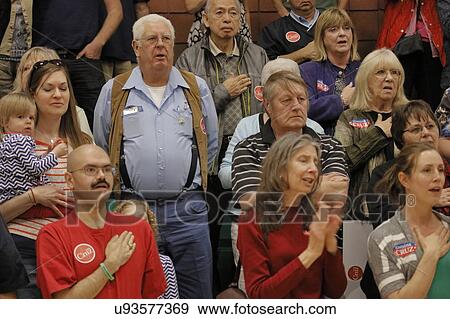 Stock Photo - Crowds for US Senator Ted Cruz Campaigns in Las Vegas before Republican Nevada Caucus. Fotosearch