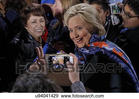 Stock Photo - Democratic Presidential Candidate Hillary Clinton Campaigns In Las Vegas, Nevada. Fotosearch