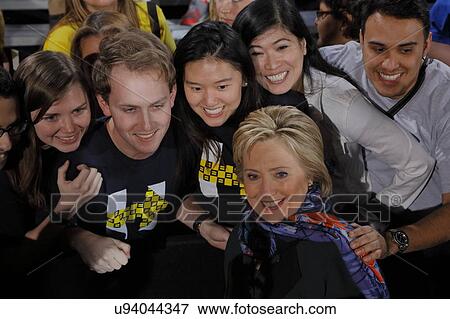 Stock Photo - Democratic Presidential Candidate Hillary Clinton Campaigns In Las Vegas, Nevada. Fotosearch