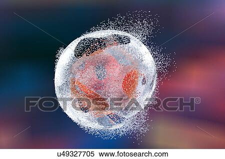 Destruction of a human cell, illustration View Large Illustration Stock Illustration - Destruction of a human cell, illustration. Fotosearch