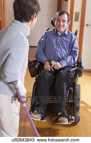 Disabled couple in their kitchen View Large Photo Image Stock Image - Disabled couple in their kitchen. Fotosearch