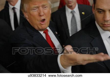 Picture - Donald Trump campaigns at Nevada Caucus polling station, Palos Verde Highschool, NV. Fotosearch