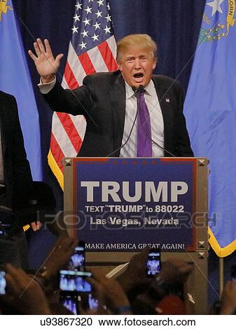 Donald Trump victory speech following big win in Nevada caucus, Las Vegas, NV View Large Photo Image Stock Image - Donald Trump victory speech following big win in Nevada caucus, Las Vegas, NV. Fotosearch