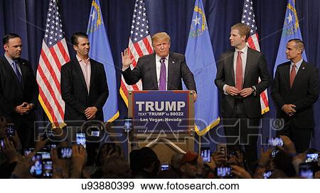 Donald Trump victory speech following big win in Nevada caucus, Las Vegas, NV View Large Photo Image Stock Photo - Donald Trump victory speech following big win in Nevada caucus, Las Vegas, NV. Fotosearch