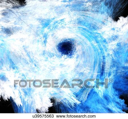 Drawing - Fractal Cyclone, illustration. Fotosearch