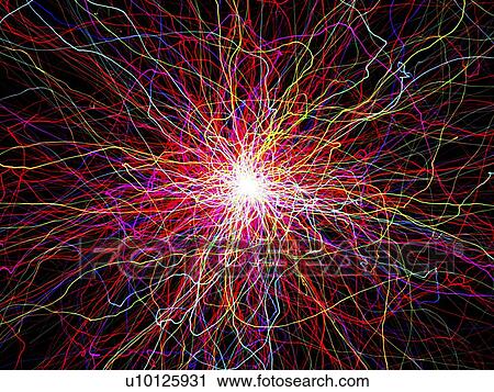 Clip Art - Glowing light lines, artwork. Fotosearch