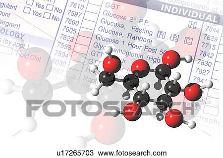 Drawing - Glucose Molecules, illustration. Fotosearch