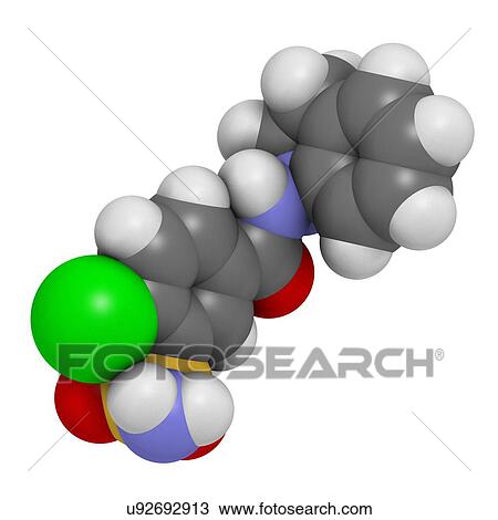 Stock Image - Indapamide hypertension drug molecule. Fotosearch