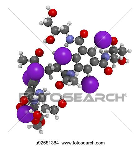 Picture - Iodixanol contrast agent molecule. Fotosearch