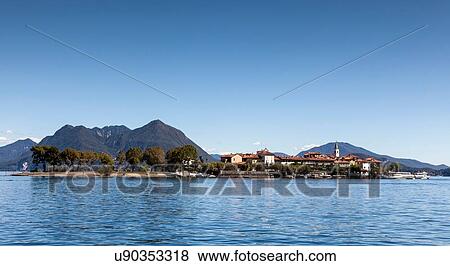 Stock Photo - Isola dei Pescatori, Lake Maggiore, Piedmont, Lombardy, Italy. Fotosearch