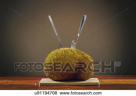 Stock Photo - Jackfruit on table. Fotosearch