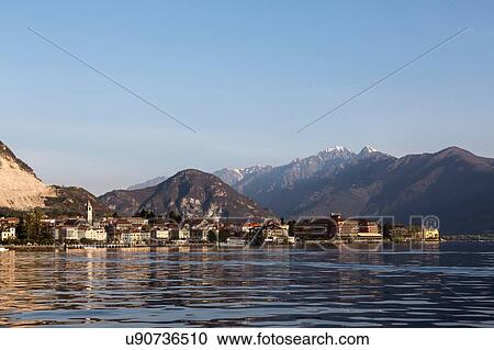 Stock Image - Lake Maggiore, Piedmont, Lombardy, Italy. Fotosearch