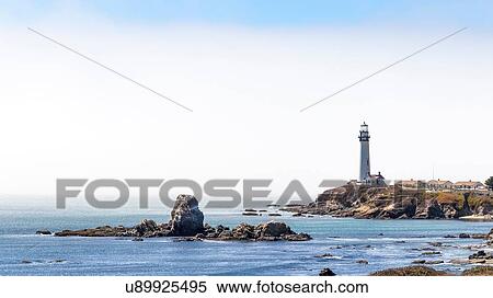 Lighthouse on coast, Los Angeles, California, USA View Large Photo Image Stock Photography - Lighthouse on coast, Los Angeles, California, USA. Fotosearch