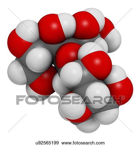 Stock Photo - Maltitol sugar alcohol sweetener molecule. Fotosearch
