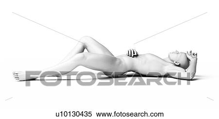Stock Illustration - Man lying down, illustration. Fotosearch