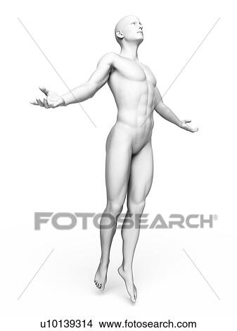 Stock Illustration - Man standing with arms out, illustration. Fotosearch