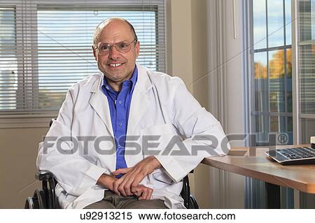 Stock Photography - Man with deformed hands working as doctor. Fotosearch