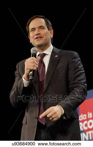 Stock Image - Marco Rubio Holds Campaign Rally at Texas Station, Dallas Ballroom, North Las Vegas, NV.. Fotosearch