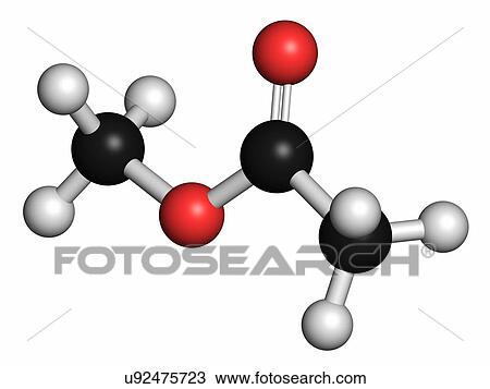Stock Image - Methyl acetate solvent molecule. Fotosearch