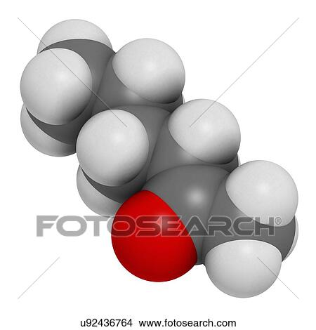 Picture - Methyl butyl ketone molecule. Fotosearch