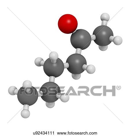 Stock Image - Methyl butyl ketone molecule. Fotosearch