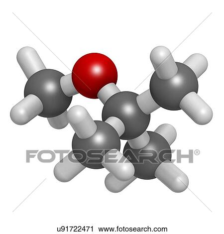 Stock Image - Methyl tert-butyl ether molecule. Fotosearch