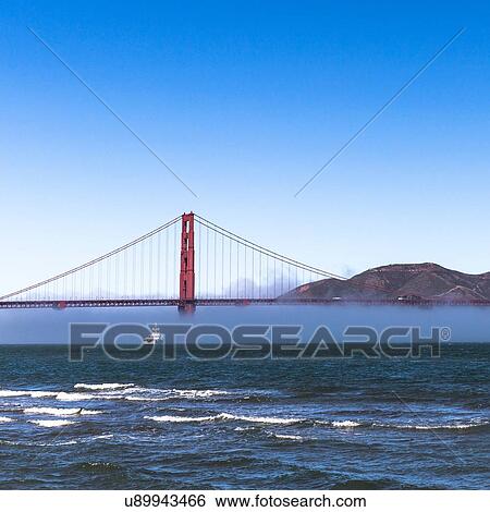 Stock Photograph - Misty Golden Gate bridge, San Francisco, California, USA. Fotosearch