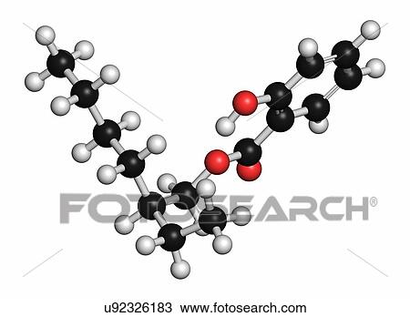 Stock Image - Octyl salicylate sunscreen molecule. Fotosearch