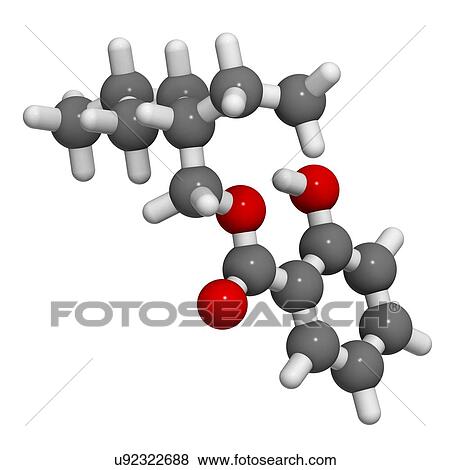 Stock Photo - Octyl salicylate sunscreen molecule. Fotosearch