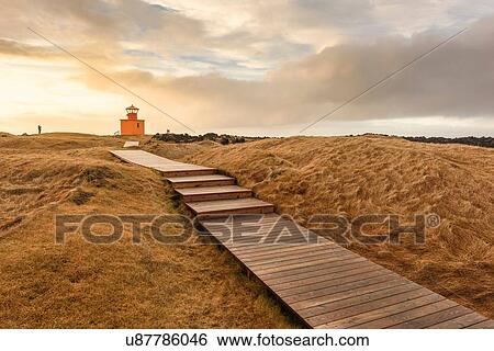 Stock Photograph - Ondverdanes lighthouse, Snaefellsnes peninsula, Iceland. Fotosearch