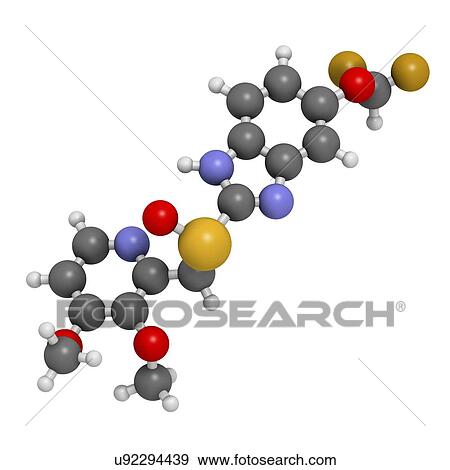 Stock Photo - Pantoprazole gastric ulcer drug molecule. Fotosearch