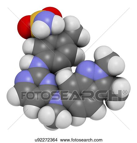 Picture - Pazopanib cancer drug molecule. Fotosearch