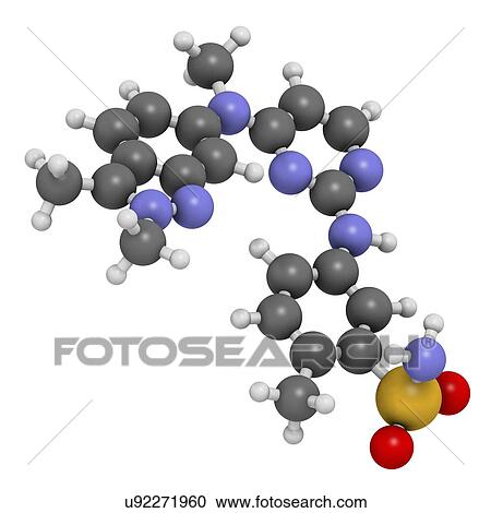 Stock Image - Pazopanib cancer drug molecule. Fotosearch