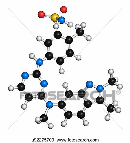 Stock Photo - Pazopanib cancer drug molecule. Fotosearch