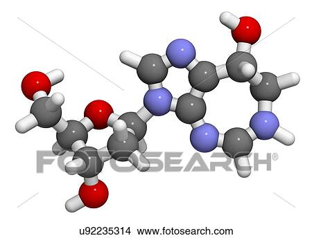 Picture - Pentostatin cancer drug molecule. Fotosearch