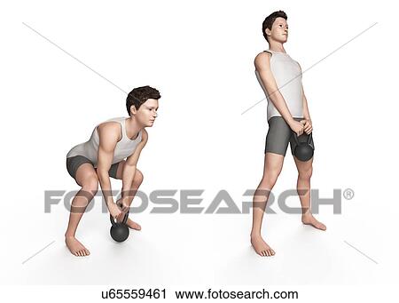 Person using kettlebell, illustration View Large Illustration Clip Art - Person using kettlebell, illustration. Fotosearch