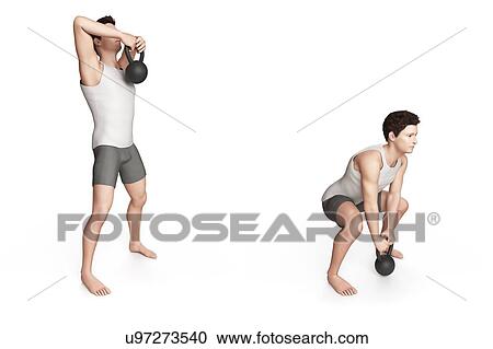 Person using kettlebell, illustration View Large Illustration Clipart - Person using kettlebell, illustration. Fotosearch
